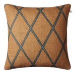 Ikat Orissa Linen Cushion Cover 50x50 - Taupe/Palace Blue