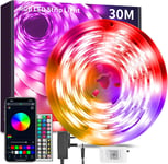 BATHEBRIGHT 30M Led Strip Lights Music Sync RGB Bluetooth Color Changing LED App