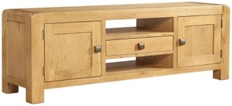 Curve Oak Wide TV Unit