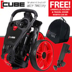 SKYMAX 2024 CUBE COMPACT GOLF PUSH TROLLEY BLACK / RED +FREE £39.99 GIFT PACK !!