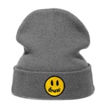 Smiley Broderie Chapeau d'hiver Tricoté Décontracté Hip-Hop Ski Chapeaux en Tricot Skullies pour Hommes Femmes-3