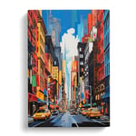 New York Hard Edge Painting Art No.2 Canvas Print for Living Room Bedroom Home Office Décor, Wall Art Picture Ready to Hang, 30x20 Inch (76x50 cm)