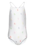 Polo Pony -Piece Swimsuit Baddräkt Badkläder White Ralph Lauren Kids