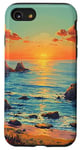 iPhone SE (2020) / 7 / 8 Rocky Coast With Sunset Vintage Landscape Graphic Case