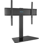 BONTEC Universal Swivel Table Top TV Stand for 42–86 inch LED OLED LCD Screens, Heights Adjustable Table Top TV Stand with Tempered Glass Base, Large TV Pedestal Stand Holds 50kgs, Max. VESA 800x600mm