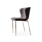 Friends & Founders - Pipe Chair, Brass Legs - Fabric Cat. 3 Atherini 002 - Ruokapöydän tuolit - Ida Linea Hildebrand - Ruskea - Metalli/Tekstiili materiaali