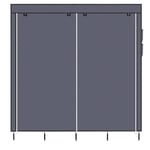 AWJ 67"Armoire à vêtements Portable Armoire de Rangement pour vêtements 12 étagères 4 Poches latérales Armoire de Rangement pour vêtements Marron foncé - pour la Maison