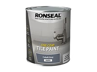 RONSEAL One Coat Watercolour Tile Paint Cobalt Gry Gls 750ml, Grey, RSLOCTPGG750