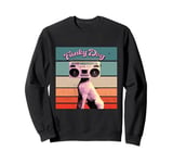 Funky dog retro boombox surreal pop cultures humor music Sweatshirt