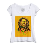 T-Shirt Femme Col Echancré Bob Marley Hall Of Fame Art Star Reggae