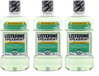 Listerine Spearmint Mouthwash Removes97% Of Germs Keeps Mouth Fresh  3 x 600ml