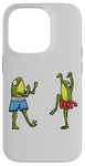 Coque pour iPhone 14 Pro Duo grenouille avec poses idiotes, grenouille amusante