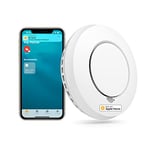 Meross Interlinked Smart Smoke Alarm, EN14604, Hub Required Smoke Detector, Low Battery Alert Silence Button, Smoke Alarms for Home, Replaceable Battery, Apple HomeKit, SmartThings Supported