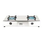 Portable Double Gas Stove Camping BBQ 2 Burner Cooker Stainless Steel NJ-200SD