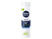 Nivea Sensitive Shaving Gel, Rakgel, Män, Känslig Hud, 200 Ml, Anti-Ageing, Flaska