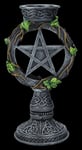 Candle Holder Wicca - Ivy Pentagram - Altar Decor Magic Ritual Tealight Holder