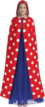 v1836 Unisex hupullinen viitta Halloween joulujuhla puku Punainen Valkoinen Polka Dots hun1836