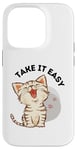 iPhone 14 Pro Take it easy with cute cat and cat paws design Case