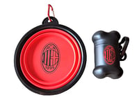 AC Milan AC Milan PETOUTSETACMILAN, Set Bol Portable et Porte-Sacs Produit Officiel Unisexe Adultes, Noir, Standard