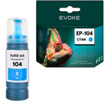 Epson 104C tulostin värikasetti , 70 ml , 8070 sivua , C13T00P240 / T104 , yhteensopiva ECOTANK ET-2710 ET-2715 ET-2720 kanssa.