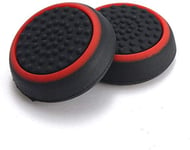 Perfepart Silicone Thumb Stick Grip Cap Joystick Thumbsticks Caps Cover for PS4 Xbox One PS3 Xbox 360 PS2 Game Controllers (Black w/Red)