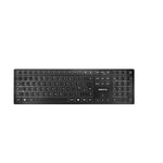 CHERRY KW 9100 SLIM, clavier au design sans fil, Disposition UK (QWERTY), Connexion au choix Bluetooth ou radio 2,4 GHz, Touches plates, Rechargeable, Gris anthracite