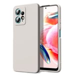 Byvuwiay Coque pour Xiaomi Redmi Note 12 4G, Ultra Mince Premium Housse Souple en Silicone Liquide, Coque de Protection pour Xiaomi Redmi Note 12 4G - Beige Pierre