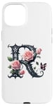 Coque pour iPhone 15 Plus Letter R Initial Floral Monogram Rose Pink Flower Butterfly