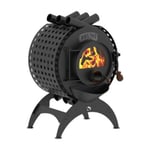 Poêle à bois en acier Bruno Mini I noir en acier 6kW 60m²