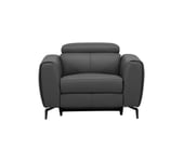 Fauteuil relax électrique MANFIELD cuir gris foncé