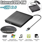 Lecteur Graveur DVD CD Externe USB 3.0 Ultra Slim Plug and Play, Haute Vitesse - compatible Windows/MAC OS