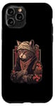 Coque pour iPhone 11 Pro Yakuza Chat Japonais Mafia Tatouage Fleurs