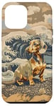 Coque pour iPhone 12 Pro Max Blue N Tan Teckel Kanagawa Art Beach