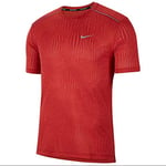 Nike Dri-Fit Miler T-Shirt - Noble Red/Heather/Team Orange/(Reflective Silver), M