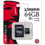 64GB Micro SD SDXC Class 10 UHS 1 Card with Adapter for GoPro Hero 3 Silver Edition