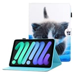 IPad mini 2021 fodral - Blue White Cat