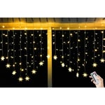 Missdong - led Rideau Lumineux de Flocon de Neige 4mx0.7m 8 Modes 5V usb Guirlandes Lumineuses avec Anneau Fixe Parfait Pour Rideau Fenêtre