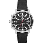 Diesel Chronographe Griffed pour Homme, Montre en Acier Inoxydable + Bracelet de Perles en Agate, Noir