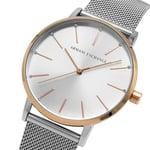 ARMANI EXCHANGE AX5537 Ladies SILVER Mesh Bracelet Round Fashion Watch RRP 179