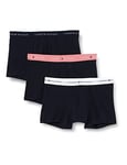 Tommy Hilfiger Men Boxer Short Trunks Underwear Pack of 3, Multicolor (Desert Sky/Flora Pink/White), S