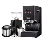 Gaggia Classic E24 Svart Espressomaskin Inkl. Eureka Mignon Perfetto & Baristautrustning