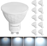 DEWENWILS 10 Pack GU10 LED Bulb Dimmable, Cool White 6000K, 5W50W Halogen 120°