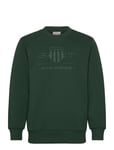 GANT Reg Tonal Shield C-Neck Sweat Grön