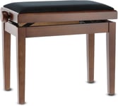 Banc De Piano Deluxe, Bois Massif, Réglable En Hauteur Noyer Mat