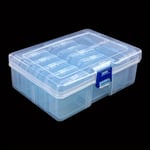 14 Piece Empty Blue Plastic Lidded Storage Box Beads Buttons Jewellery Boxes