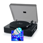 Tourne-disques Muse MT-106 WOOD, Platine vinyles 33/45/78 tours, Stéréo 10W - Bluetooth, Port USB, Ampoule Diams LED