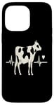 Coque pour iPhone 14 Pro Max Vache Heartbeat Animal Lover Farm