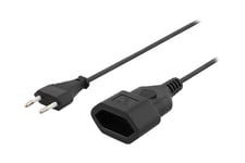 DELTACO DEL-109AC - forlængerkabel til strøm - Europlug til IEC 60906-1 - 1 m