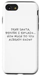 Coque pour iPhone SE (2020) / 7 / 8 Dear Santa Before I Explain How Much Do You Know,Dear Santa