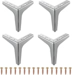 4PCS 15CM Triangle Pieds de Meubles, Pieds De Table en Métal avec Vis & Protecture De Plancher pour DIY Meuble Sofa Fauteuil Canapé pour Armoire Canapé Chaise Ottoman